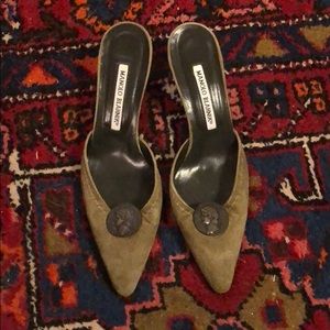 AUTHENTIC Manolo Blahnik Coin Mules